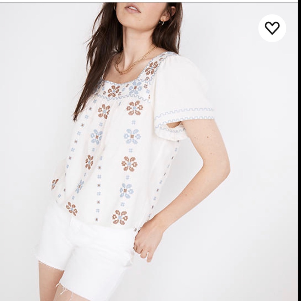 Madewell cross-stitch top, size small